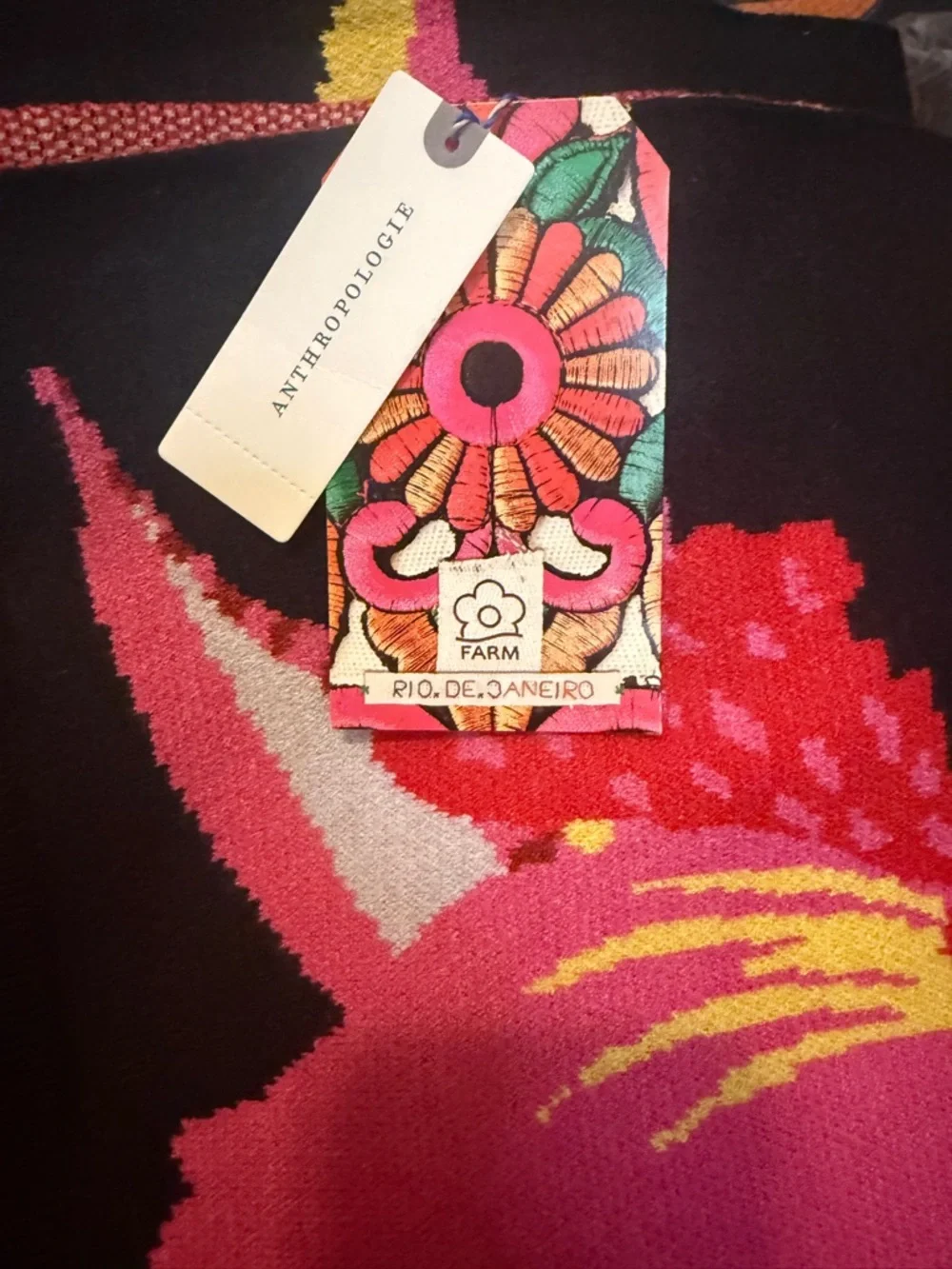 Farm Rio x Anthropologie Printed Scarf | Pink Floral | NWT